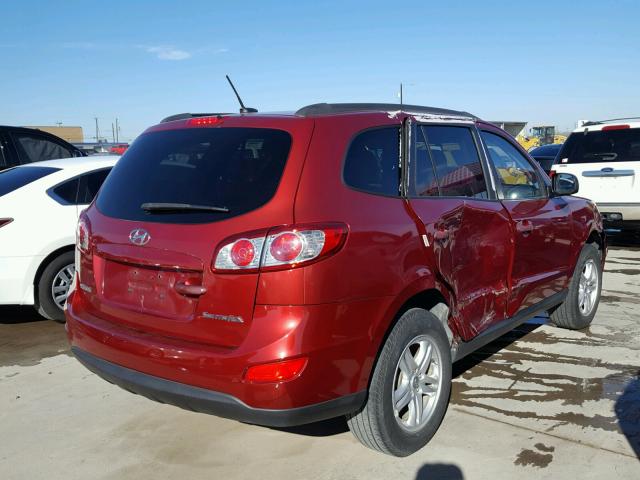 5NMSG3AB1AH348896 - 2010 HYUNDAI SANTA FE G RED photo 4