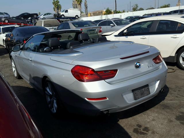 WBALW7C53CC618778 - 2012 BMW 640 I SILVER photo 3