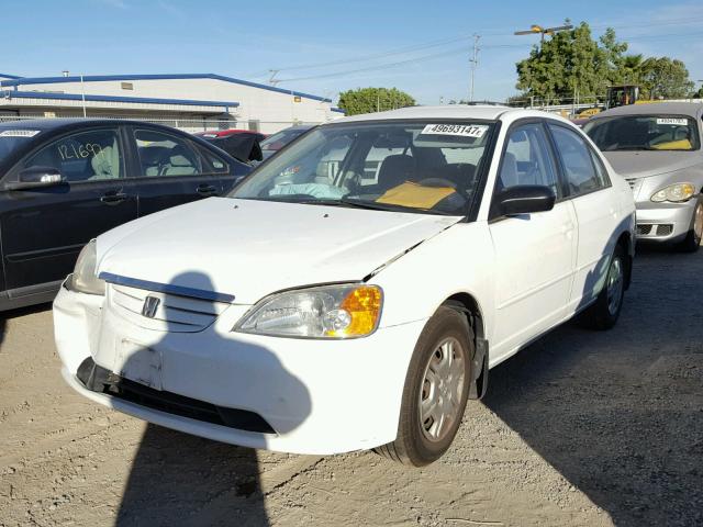 2HGES16502H507747 - 2002 HONDA CIVIC LX WHITE photo 2