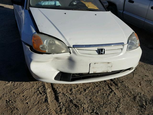 2HGES16502H507747 - 2002 HONDA CIVIC LX WHITE photo 9