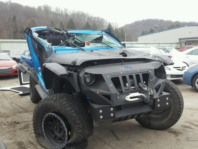 1C4BJWFGXFL525006 - 2015 JEEP WRANGLER U BLUE photo 1