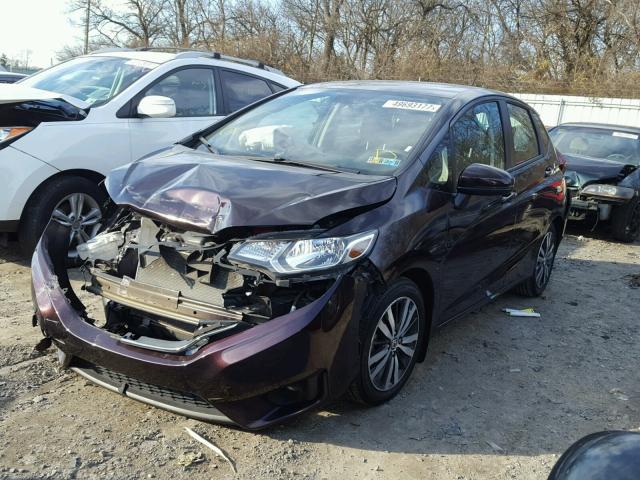 3HGGK5H80FM737948 - 2015 HONDA FIT EX MAROON photo 2