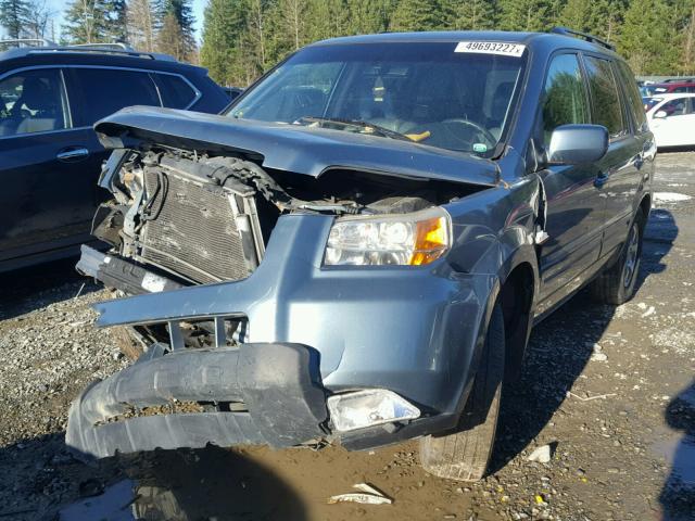 2HKYF18587H536120 - 2007 HONDA PILOT EXL BLUE photo 2