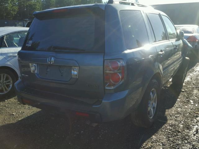 2HKYF18587H536120 - 2007 HONDA PILOT EXL BLUE photo 4