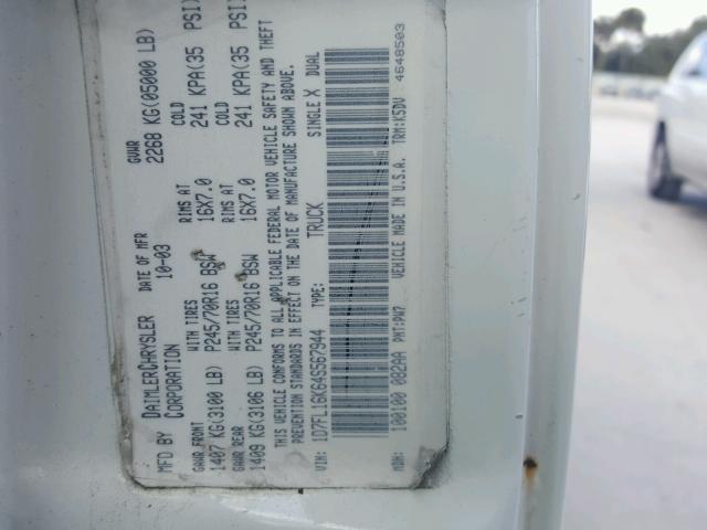 1D7FL16K64S567944 - 2004 DODGE DAKOTA SXT WHITE photo 10