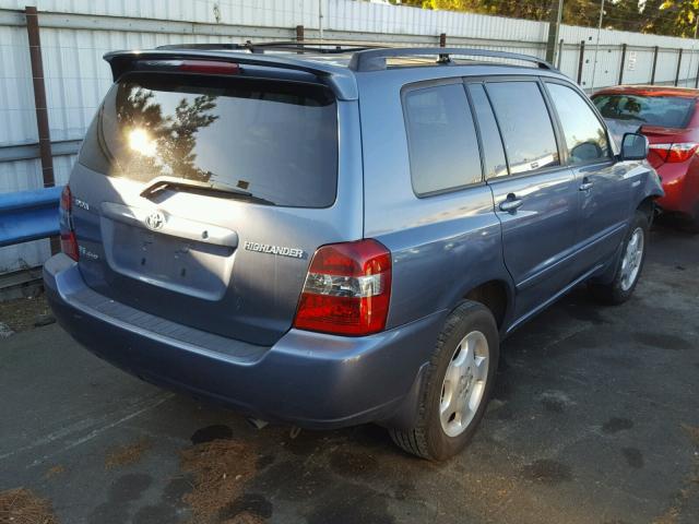 JTEEP21A850084186 - 2005 TOYOTA HIGHLANDER BLUE photo 4