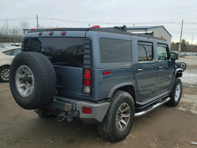 5GRGN23U07H100670 - 2007 HUMMER H2 BLUE photo 4