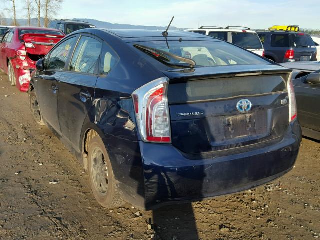 JTDKN3DU6D1695710 - 2013 TOYOTA PRIUS BLUE photo 3