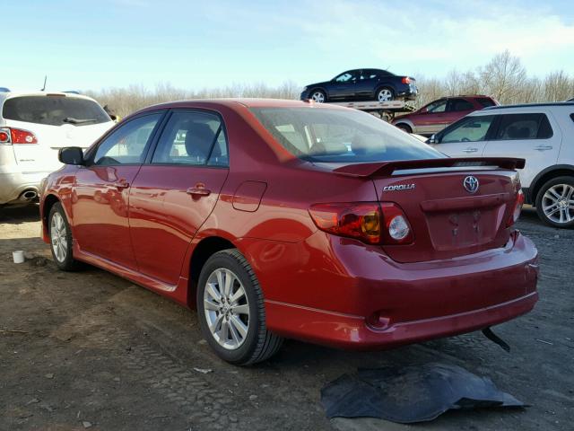 1NXBU4EE1AZ370372 - 2010 TOYOTA COROLLA BA RED photo 3