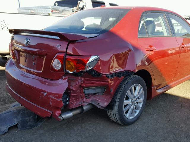 1NXBU4EE1AZ370372 - 2010 TOYOTA COROLLA BA RED photo 9