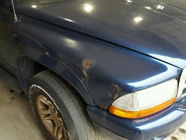 1B4HS48N52F217030 - 2002 DODGE DURANGO SL BLUE photo 9