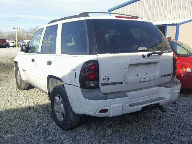 1GNDS13SX22225801 - 2002 CHEVROLET TRAILBLAZE WHITE photo 3