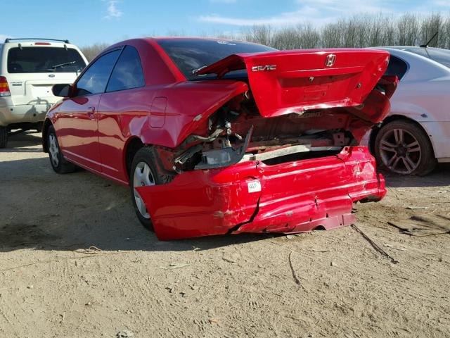 1HGEM22971L094834 - 2001 HONDA CIVIC SI RED photo 3