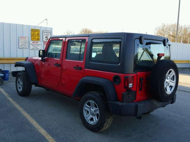 1C4BJWKG2FL730910 - 2015 JEEP WRANGLER U RED photo 3