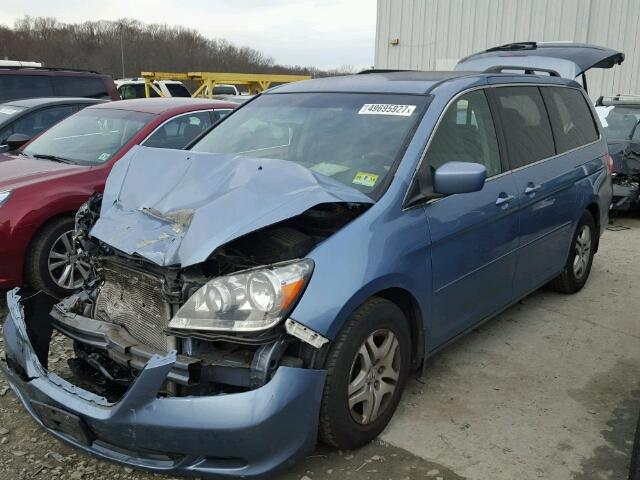 5FNRL38477B096325 - 2007 HONDA ODYSSEY EX BLUE photo 2