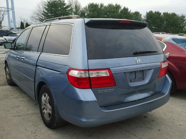 5FNRL38477B096325 - 2007 HONDA ODYSSEY EX BLUE photo 3