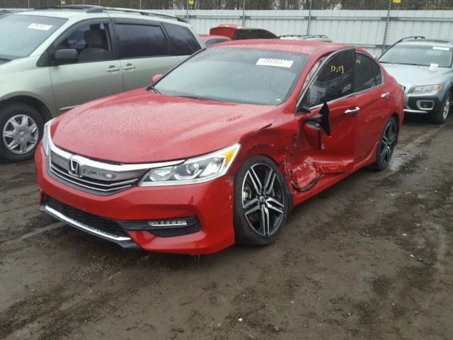 1HGCR2F50GA228183 - 2016 HONDA ACCORD SPO RED photo 2