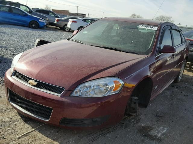 2G1WD57C291176781 - 2009 CHEVROLET IMPALA SS BURGUNDY photo 2