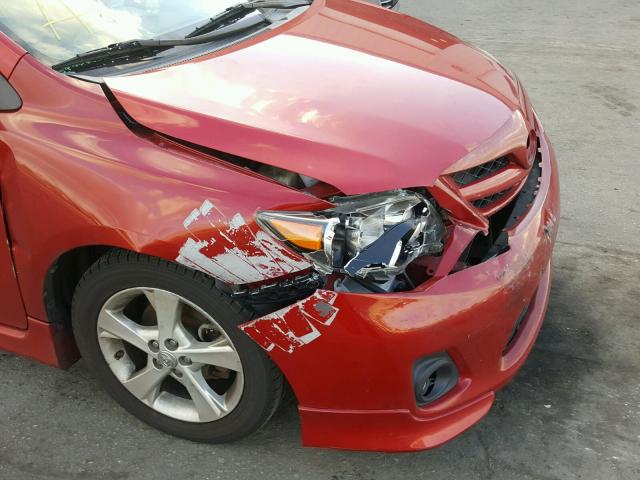 2T1BU4EE9DC953746 - 2013 TOYOTA COROLLA BA RED photo 9