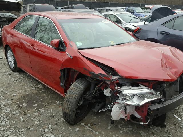 4T1BD1FK4EU136915 - 2014 TOYOTA CAMRY HYBR RED photo 1