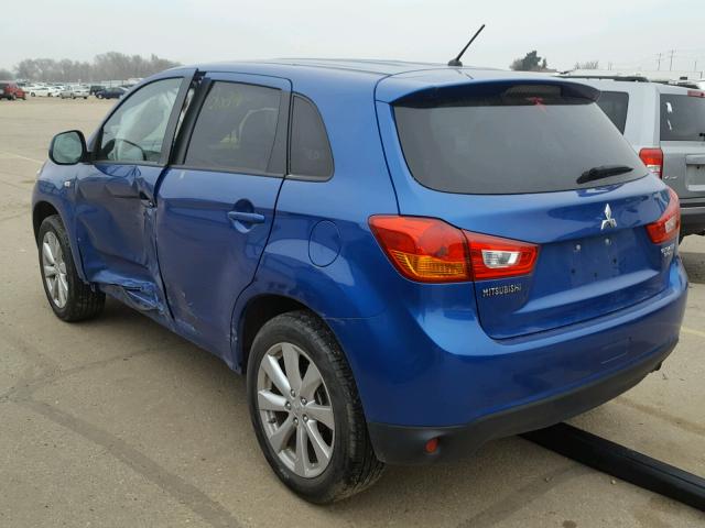 4A4AP3AU1FE017025 - 2015 MITSUBISHI OUTLANDER BLUE photo 3