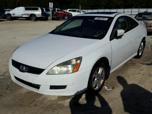 1HGCM71637A000545 - 2007 HONDA ACCORD EX WHITE photo 2