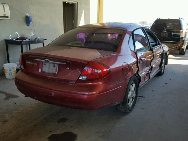 1FAFP53U5YA110474 - 2000 FORD TAURUS SE MAROON photo 4