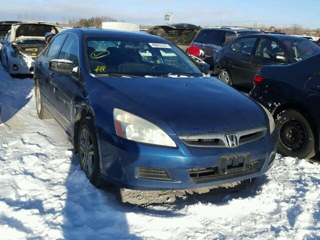 1HGCM56777A806748 - 2007 HONDA ACCORD EX BLUE photo 1