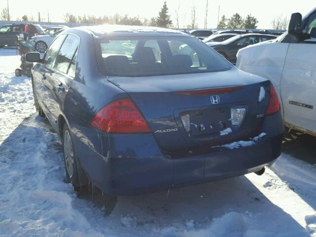 1HGCM56777A806748 - 2007 HONDA ACCORD EX BLUE photo 3