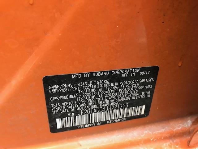 JF2GTADC4JH221329 - 2018 SUBARU CROSSTREK ORANGE photo 10