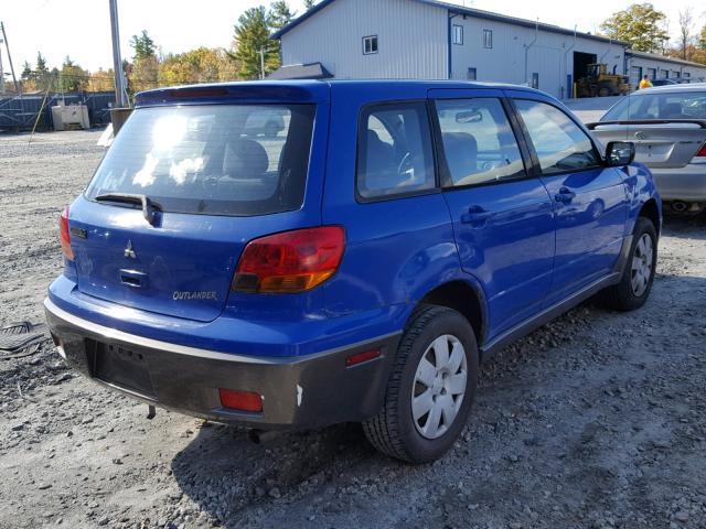 JA4LX31F34U038604 - 2004 MITSUBISHI OUTLANDER BLUE photo 4