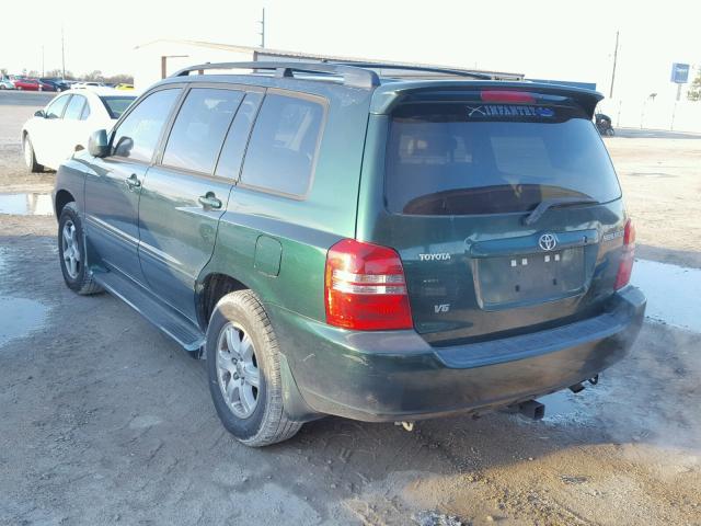 JTEGF21A520071712 - 2002 TOYOTA HIGHLANDER GREEN photo 3