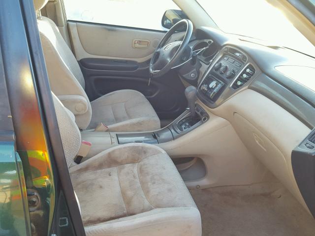 JTEGF21A520071712 - 2002 TOYOTA HIGHLANDER GREEN photo 5