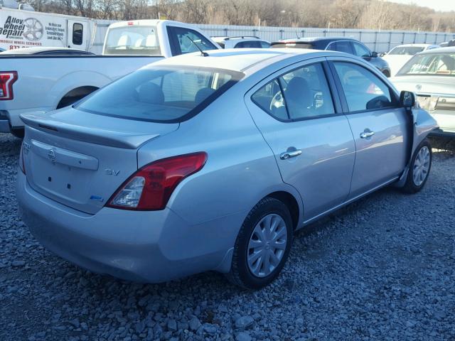 3N1CN7APXDL838583 - 2013 NISSAN VERSA S SILVER photo 4