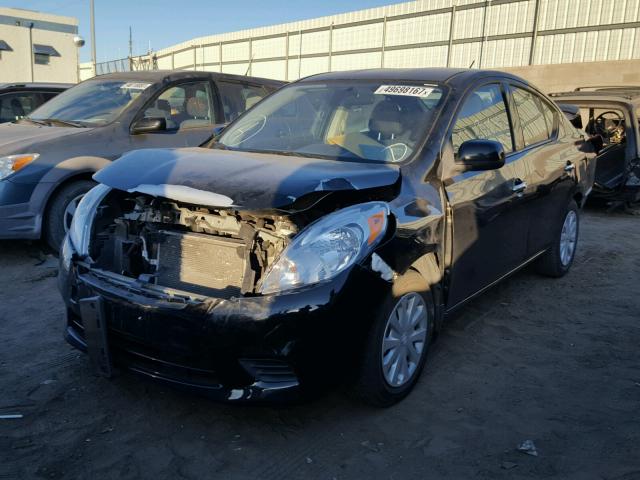 3N1CN7AP4EL806567 - 2014 NISSAN VERSA S BLACK photo 2