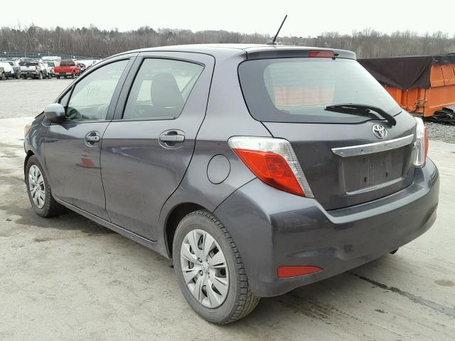 JTDKTUD38CD535814 - 2012 TOYOTA YARIS GRAY photo 3