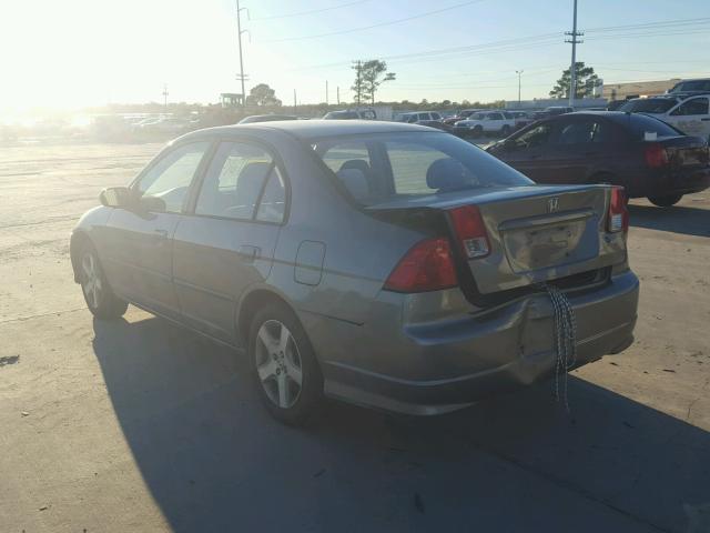 2HGES26764H512882 - 2004 HONDA CIVIC EX GRAY photo 3