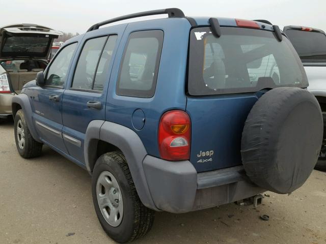 1J4GL48K73W583231 - 2003 JEEP LIBERTY SP BLUE photo 3