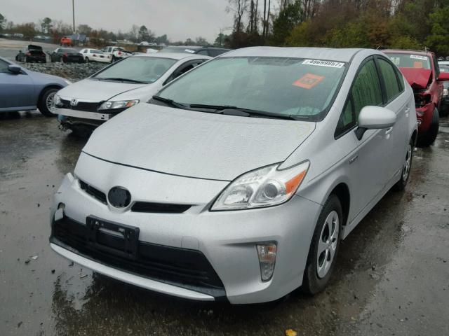 JTDKN3DUXC0336266 - 2012 TOYOTA PRIUS SILVER photo 2