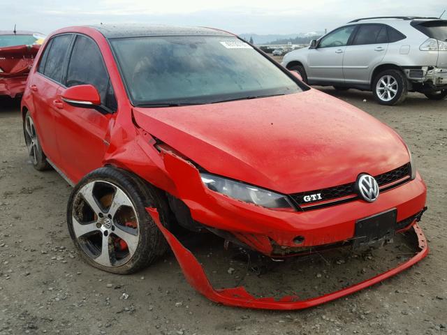 3VW4T7AU0FM031903 - 2015 VOLKSWAGEN GTI RED photo 1