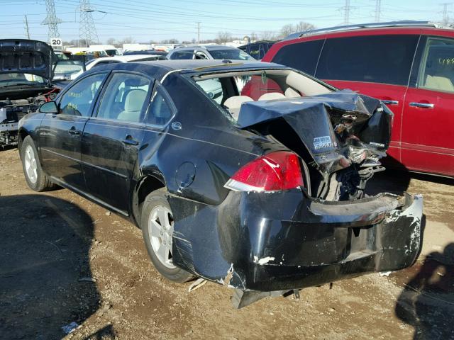 2G1WT58KX79402458 - 2007 CHEVROLET IMPALA LT BLACK photo 3