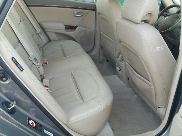 KMHFC46F18A274491 - 2008 HYUNDAI AZERA SE GRAY photo 6