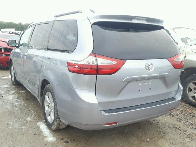 5TDKK3DC3GS724751 - 2016 TOYOTA SIENNA LE SILVER photo 3