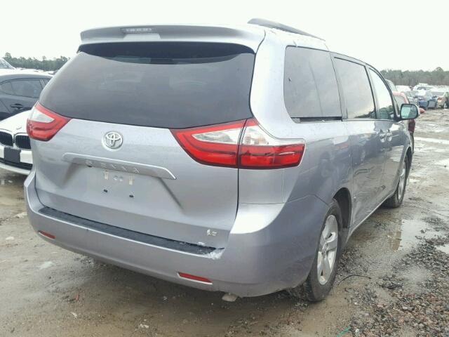 5TDKK3DC3GS724751 - 2016 TOYOTA SIENNA LE SILVER photo 4