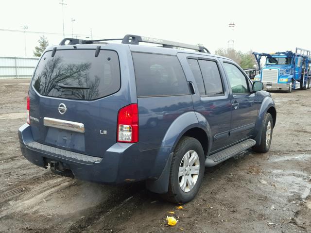 5N1AR18W05C722417 - 2005 NISSAN PATHFINDER BLUE photo 4