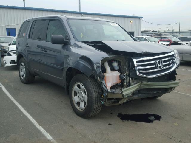 5FNYF4H23DB073028 - 2013 HONDA PILOT LX GRAY photo 1