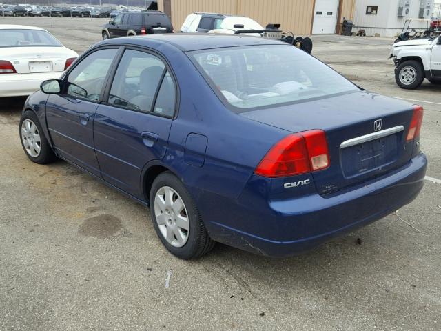 1HGES26771L036611 - 2001 HONDA CIVIC EX 蓝色 照片 3