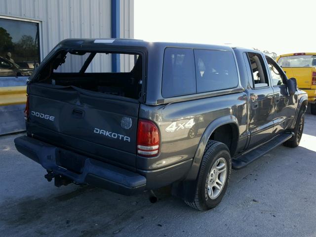 1D7HG38N84S537411 - 2004 DODGE DAKOTA QUA GRAY photo 4