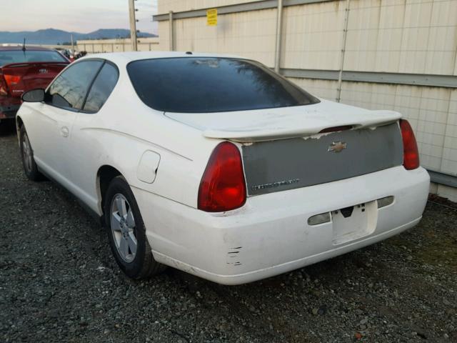 2G1WM15K569205111 - 2006 CHEVROLET MONTE CARL WHITE photo 3