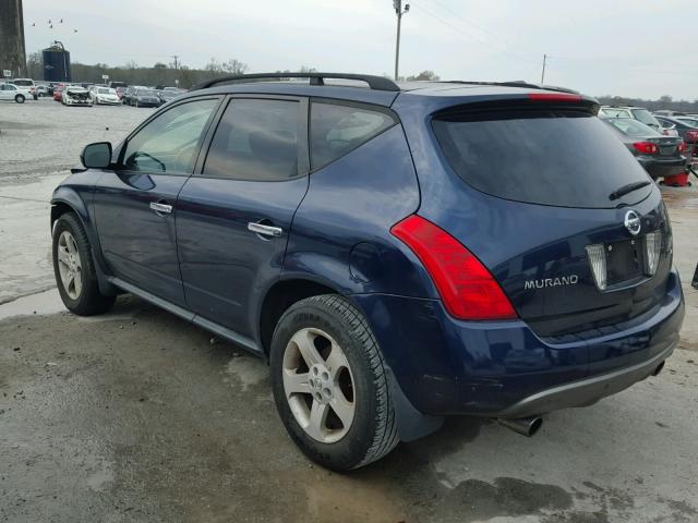 JN8AZ08W63W215102 - 2003 NISSAN MURANO SL BLUE photo 3